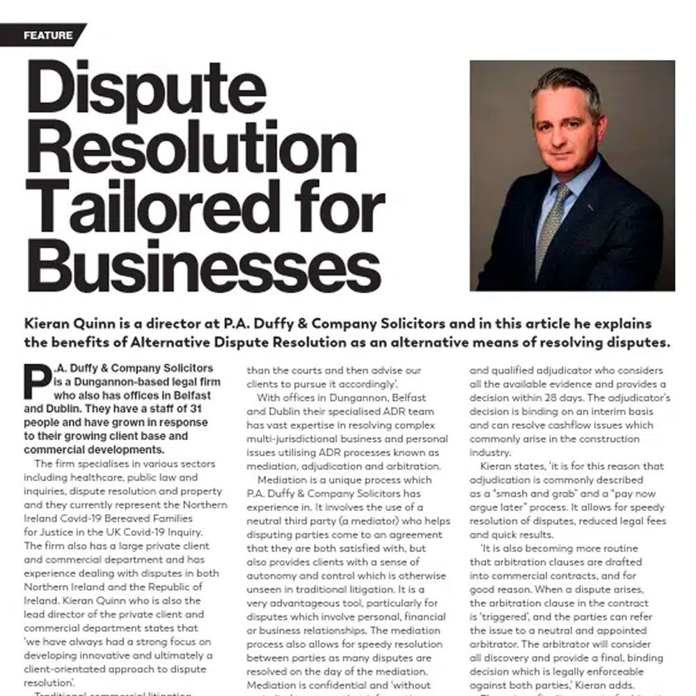 Dispute Resolution Tailored for Business